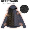 image33000ft Womens Softshell Jacket Fleece Lined Warm Jacket Light Hooded Windproof Coat for Outdoor HikingGrey Blue