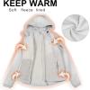 image33000ft Womens Softshell Jacket Fleece Lined Warm Jacket Light Hooded Windproof Coat for Outdoor HikingIce Grey