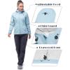 image33000ft Womens Softshell Jacket Fleece Lined Warm Jacket Light Hooded Windproof Coat for Outdoor HikingLight Blue