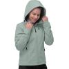 image33000ft Womens Softshell Jacket Fleece Lined Warm Jacket Light Hooded Windproof Coat for Outdoor HikingLight Green