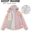 image33000ft Womens Softshell Jacket Fleece Lined Warm Jacket Light Hooded Windproof Coat for Outdoor HikingLight Pink