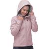 image33000ft Womens Softshell Jacket Fleece Lined Warm Jacket Light Hooded Windproof Coat for Outdoor HikingLight Pink