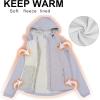 image33000ft Womens Softshell Jacket Fleece Lined Warm Jacket Light Hooded Windproof Coat for Outdoor HikingLilac Purple