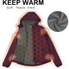 image33000ft Womens Softshell Jacket Fleece Lined Warm Jacket Light Hooded Windproof Coat for Outdoor HikingWine Red