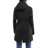 image33000ft Womens Softshell Long Jacket with Hood Fleece Lined Windproof Warm up Waterproof WindbreakerBlack