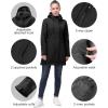 image33000ft Womens Softshell Long Jacket with Hood Fleece Lined Windproof Warm up Waterproof WindbreakerBlack