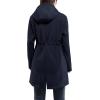 image33000ft Womens Softshell Long Jacket with Hood Fleece Lined Windproof Warm up Waterproof WindbreakerDeep Blue
