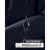 image33000ft Womens Softshell Long Jacket with Hood Fleece Lined Windproof Warm up Waterproof WindbreakerDeep Blue