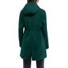 image33000ft Womens Softshell Long Jacket with Hood Fleece Lined Windproof Warm up Waterproof WindbreakerDeep Green
