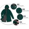 image33000ft Womens Softshell Long Jacket with Hood Fleece Lined Windproof Warm up Waterproof WindbreakerDeep Green