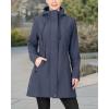 image33000ft Womens Softshell Long Jacket with Hood Fleece Lined Windproof Warm up Waterproof WindbreakerGrayish Blue