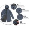 image33000ft Womens Softshell Long Jacket with Hood Fleece Lined Windproof Warm up Waterproof WindbreakerGrayish Blue