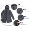 image33000ft Womens Softshell Long Jacket with Hood Fleece Lined Windproof Warm up Waterproof WindbreakerGrey