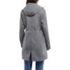 image33000ft Womens Softshell Long Jacket with Hood Fleece Lined Windproof Warm up Waterproof WindbreakerGrey Melange