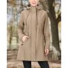 image33000ft Womens Softshell Long Jacket with Hood Fleece Lined Windproof Warm up Waterproof WindbreakerKhaki