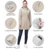 image33000ft Womens Softshell Long Jacket with Hood Fleece Lined Windproof Warm up Waterproof WindbreakerLight Khaki