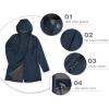 image33000ft Womens Softshell Long Jacket with Hood Fleece Lined Windproof Warm up Waterproof WindbreakerMidnight Blue