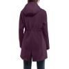 image33000ft Womens Softshell Long Jacket with Hood Fleece Lined Windproof Warm up Waterproof WindbreakerPurplish Red