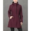 image33000ft Womens Softshell Long Jacket with Hood Fleece Lined Windproof Warm up Waterproof WindbreakerRed Wine