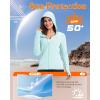 image33000ft Womens UPF 50 Sun Protection Jacket Lightweight Hoodie Zip Long Sleeve Athletic Shirt for Hiking RunningBlue
