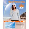 image33000ft Womens UPF 50 Sun Protection Jacket Lightweight Hoodie Zip Long Sleeve Athletic Shirt for Hiking RunningLight Grey
