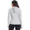 image33000ft Womens UPF 50 Sun Protection Jacket Lightweight Hoodie Zip Long Sleeve Athletic Shirt for Hiking RunningLight Grey
