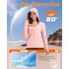 image33000ft Womens UPF 50 Sun Protection Jacket Lightweight Hoodie Zip Long Sleeve Athletic Shirt for Hiking RunningPink
