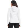 image33000ft Womens UPF 50 Sun Protection Jacket Lightweight Hoodie Zip Long Sleeve Athletic Shirt for Hiking RunningSnow White