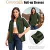 image33000ft Womens UPF 50 UV Long Sleeve Sun Protection Safari Shirts Quick Dry Outdoor Fishing Hiking Travel ShirtArmy Green