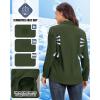 image33000ft Womens UPF 50 UV Long Sleeve Sun Protection Safari Shirts Quick Dry Outdoor Fishing Hiking Travel ShirtArmy Green