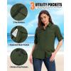 image33000ft Womens UPF 50 UV Long Sleeve Sun Protection Safari Shirts Quick Dry Outdoor Fishing Hiking Travel ShirtArmy Green