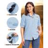 image33000ft Womens UPF 50 UV Long Sleeve Sun Protection Safari Shirts Quick Dry Outdoor Fishing Hiking Travel ShirtLight Blue