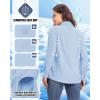 image33000ft Womens UPF 50 UV Long Sleeve Sun Protection Safari Shirts Quick Dry Outdoor Fishing Hiking Travel ShirtLight Blue