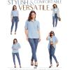 image33000ft Womens UPF 50 UV Long Sleeve Sun Protection Safari Shirts Quick Dry Outdoor Fishing Hiking Travel ShirtLight Blue