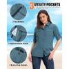 image33000ft Womens UPF 50 UV Long Sleeve Sun Protection Safari Shirts Quick Dry Outdoor Fishing Hiking Travel ShirtOcean Blue