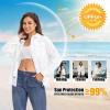 image33000ft Womens UPF 50 UV Long Sleeve Sun Protection Safari Shirts Quick Dry Outdoor Fishing Hiking Travel ShirtWhite