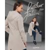 image33000ft Womens Waterproof Long Rain Coats Packable Rain Jacket with Hood Trench Coats WindbreakerBeige