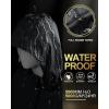 image33000ft Womens Waterproof Long Rain Coats Packable Rain Jacket with Hood Trench Coats WindbreakerBlack