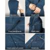 image33000ft Womens Waterproof Long Rain Coats Packable Rain Jacket with Hood Trench Coats WindbreakerDark Blue