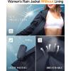 image33000ft Womens Waterproof Long Rain Coats Packable Rain Jacket with Hood Trench Coats WindbreakerDark Grey