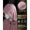 image33000ft Womens Waterproof Long Rain Coats Packable Rain Jacket with Hood Trench Coats WindbreakerDry Rose