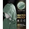 image33000ft Womens Waterproof Long Rain Coats Packable Rain Jacket with Hood Trench Coats WindbreakerGreen