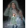 image33000ft Womens Waterproof Long Rain Coats Packable Rain Jacket with Hood Trench Coats WindbreakerGreen