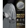 image33000ft Womens Waterproof Long Rain Coats Packable Rain Jacket with Hood Trench Coats WindbreakerLight Grey
