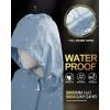 image33000ft Womens Waterproof Long Rain Coats Packable Rain Jacket with Hood Trench Coats WindbreakerStarry Blue