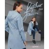 image33000ft Womens Waterproof Long Rain Coats Packable Rain Jacket with Hood Trench Coats WindbreakerStarry Blue