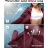 image33000ft Womens Waterproof Long Rain Coats Packable Rain Jacket with Hood Trench Coats WindbreakerWine Red