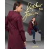 image33000ft Womens Waterproof Long Rain Coats Packable Rain Jacket with Hood Trench Coats WindbreakerWine Red