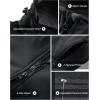 image33000ft Womens Waterproof Softshell Long Rain Jacket with Hood Fleece Lined Windproof WindbreakerBlack