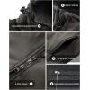 image33000ft Womens Waterproof Softshell Long Rain Jacket with Hood Fleece Lined Windproof WindbreakerDark Army Green